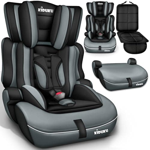 KIDUKU® Siège Auto pour Enfants Noir - Protection Évolutive de 9 kg à 36 kg (Groupe 1+2+3)