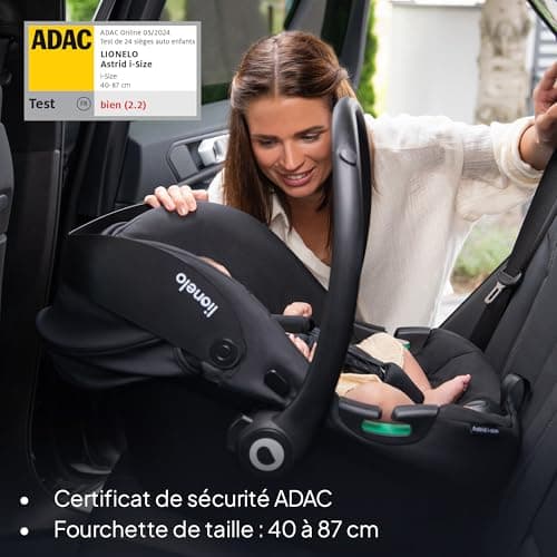LIONELO ASTRID i-Size Siège Auto pour Enfants 40-87 cm | Sécurité Haute | Pour Groupe 0+ | Protection Latérale Avancée |