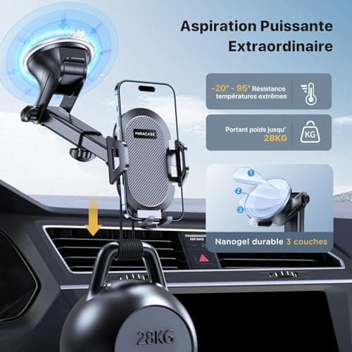 Miracase [4 en 1] Support Téléphone Voiture Militaire Ventouse & 360° Rotation Usager Militaire & Sport eminent pour Voi