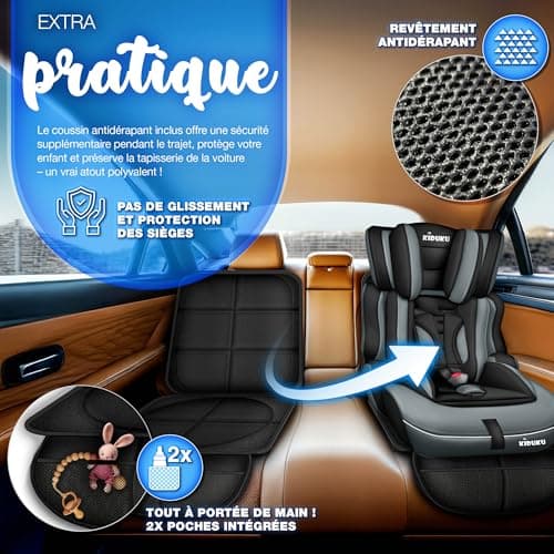 KIDUKU® Siège auto pour enfants Noir/Gris - Protection évolutive de 9 kg à 36 kg (1-12 ans) | Norme ECE R129/03 |isiert