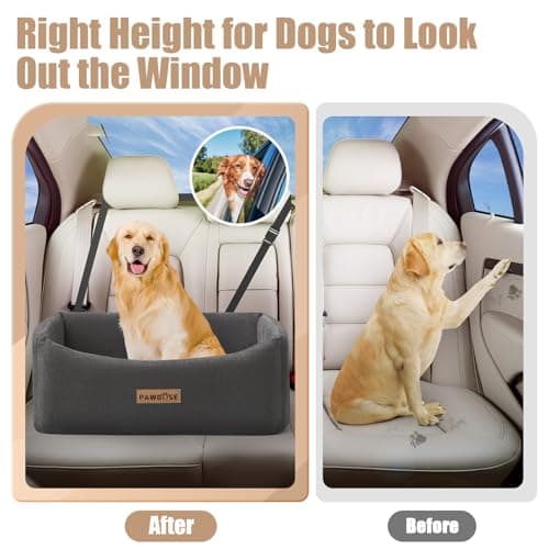 Siège Auto Chien Gris, Pour Les Chiens de Moins de 25kg ou 2 Petits, Lit de Voiture Lavable Antidérapant