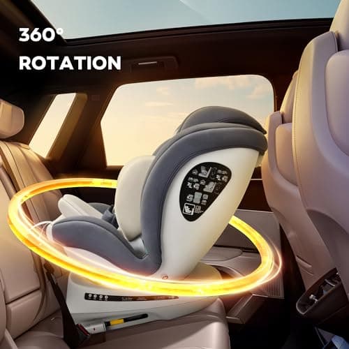 Miophy I-Size Siège Auto Isofix 360°Pivotant Populaire chez les Parents pour Sécurité de Voiture de la Naissance à 12 an