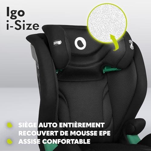 LIONELO IGO I-size Siège-auto pour enfants groupe 2/3 ISOFIX Black ISÔLE EN SÉCURITÉ