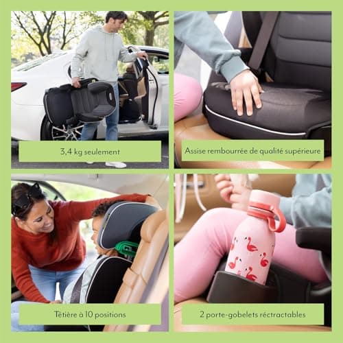 GRACO Logico L I-Size R129 | Siège Auto Léger À Dossier Haut |adosseurs Réglables En Hauteur | Sécurité avec Ceinture de