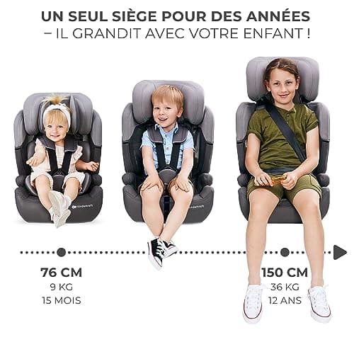 Kinderkraft COMFORT UP i-Size - Siège auto bébé Groupe 1/2/3 de 9 à 36 kg | Têtière ajustable 11 niveaux | Harnais 5 poi