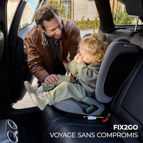 Kinderkraft FIX2GO Noir, siège enfant i-size 76-150 cm, top tether, sécurité abreuvée, sensibilisation électronique, jus