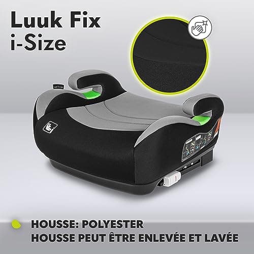 LIONELO LUUK FIX i-Size Siège Auto en ISOFIX pour Enfants, Groupe 2 et 3, 22-36 kg, Confortable avec Accoudoirs, Housse
