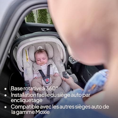 LIONELO MOXIE i-Size SET Siège Auto pour Bébé avec Base ISOFIX Protection latérale Appui-Tête Reglable 40-87cm Dri-Seat