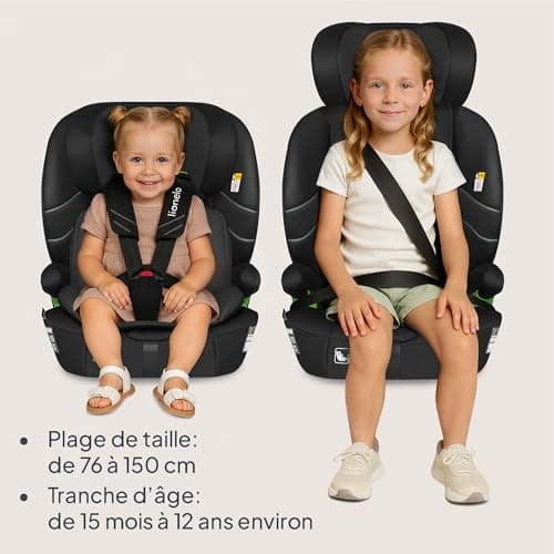 LIONELO LEVI FIX I-SIZE Siège auto pour enfants 10 pos. appuie-tête, ISOFIX & Top Tether, 76-150 cm 18 kg, R129 i-Size (