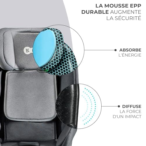 Kinderkraft XRIDER I-SIZE Gris, Siège auto bébé 40-125 cm 0-25 kg, adaptatif 0-7 ans, Isofix 360°, protections latérales