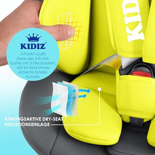 KIDIZ® Siège auto pour enfant Isofix Top Tether | Siège auto pour bébé pivotant 360° | Groupe 0/1/2/3, dès la naissance,
