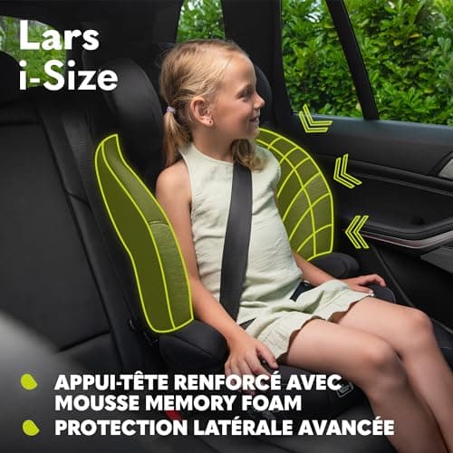 LIONELO LARS I-Size Siège Auto Bébé Sécurité Haute, Protection Latérale Élevée, Appui-tête Réglable, Confort Accoudoirs,
