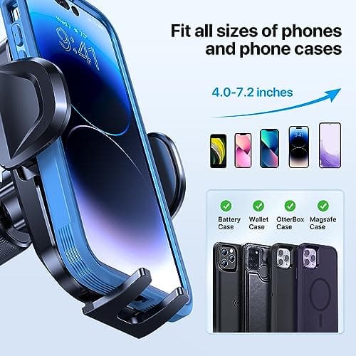 Miracase Téléphone Voiture 360° Rotation et Adhésif Fort Porte-Téléphone Compatible Avec Tous Les Smartphones/GPS |0''-7