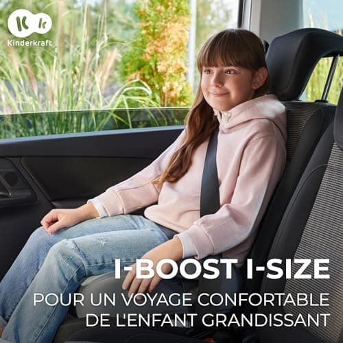 Kinderkraft I-BOOST Siège Auto I-Size 135-150cm pour enfants de 9 à 12 ans - posture ergonomique et mousse supplémentair