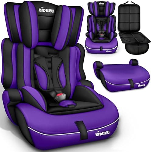 KIDUKU® Siège Auto pour Enfants Noir - Protection Évolutive de 9 kg à 36 kg (Groupe 1+2+3)