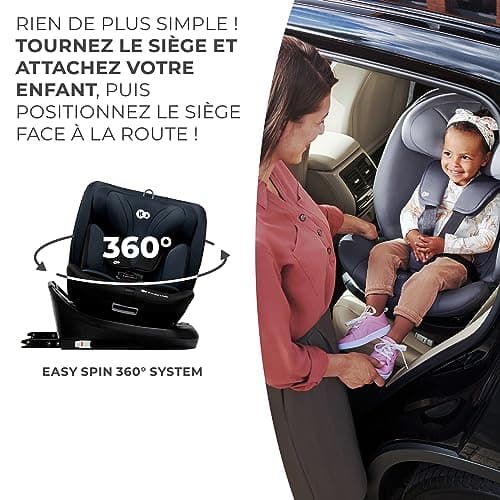 Kinderkraft I-GROW Siège auto bébé évolutif, 0 à 36 kg, Gerbe à naissance, Protections latérales, Noir graphite