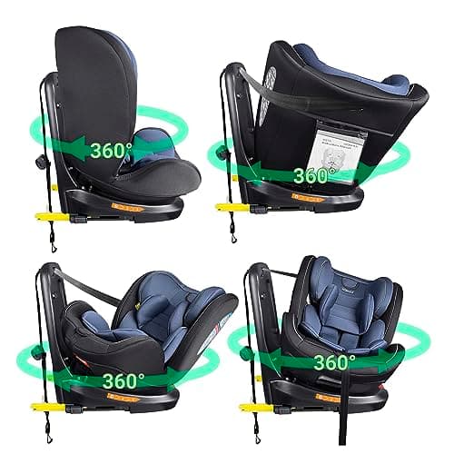 XOMAX XZ-16 Siège enfant pivotant 360° ISOFIX 0-36kg Évolutif 0-12 ans Harnais 5/3 points ECE R129 i-Size