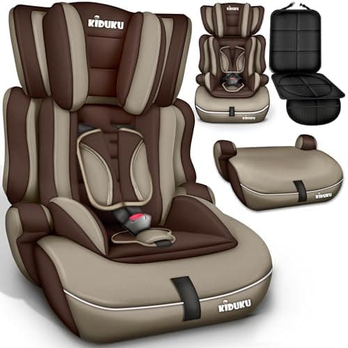 KIDUKU® Siège Auto pour Enfants Noir - Protection Évolutive de 9 kg à 36 kg (Groupe 1+2+3)