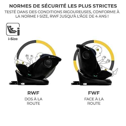 Kinderkraft I-GROW Siège auto bébé évolutif, 0 à 36 kg, Gerbe à naissance, Protections latérales, Noir graphite