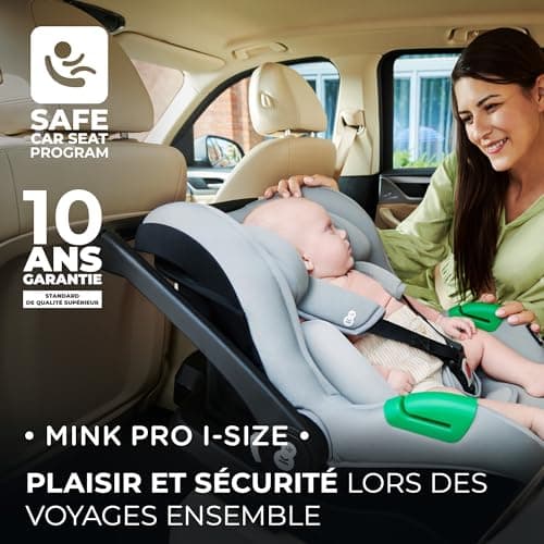 Kinderkraft MINK PRO i-Size + MINK FX - Siège Auto Multifonction Gris - Groupe 0+ à 13 kg - 40 à 75 cm - RWF ISOFIX - Ba
