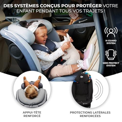 Kinderkraft I-GROW Siège auto bébé, ISOFIX 40-150 cm, 0-36 kg, adaptatif, dès la naissance et jusqu'à 12 ans environ, pr