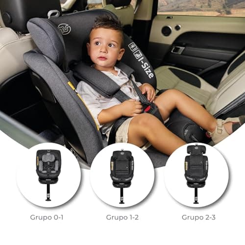 Ms BabyWorld Denver I-Size Siège Auto Pivotant à 360º ISOFIX et jambe de force pour enfants de 0 à 12 ans, 40-150 cm (0~