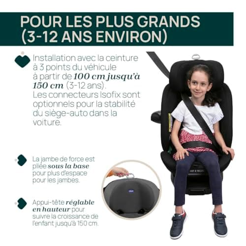 Chicco Everone I-Size Siège Auto avec Base Isofix 0-36 kg Pour Enfants de 40 à 15 cm Homologué ECE R129/03 Pivotant 360°