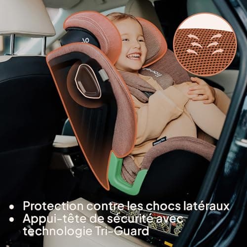 LIONELO Harmony I-SIZE Siège auto pour enfants pivotant 360°, montage ISOFIX et stabilisateur, appuie-tête réglable, gri