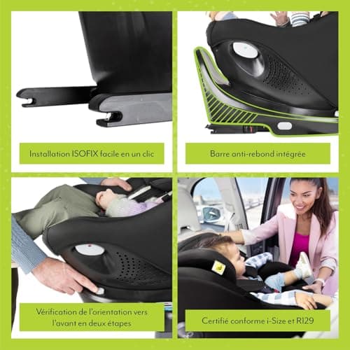 Siège-auto Graco Turn2Me i-Size DLX R129 noir pour enfant de la naissance à environ 4 ans avec harnais 5 points et posit