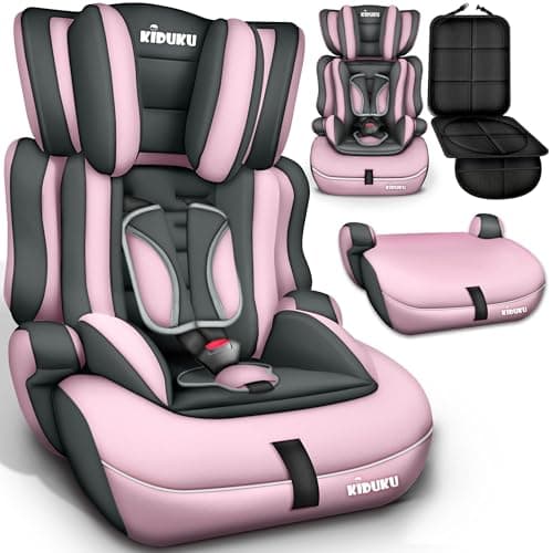 KIDUKU® Siège Auto pour Enfants Noir - Protection Évolutive de 9 kg à 36 kg (Groupe 1+2+3)