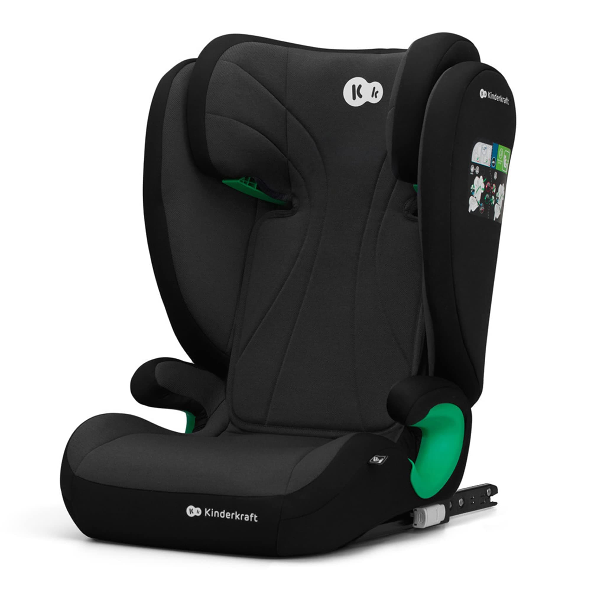 Kinderkraft JUNIOR FIX i-Size Noir pour enfants de 3,5 à 12 ans avec Isofix