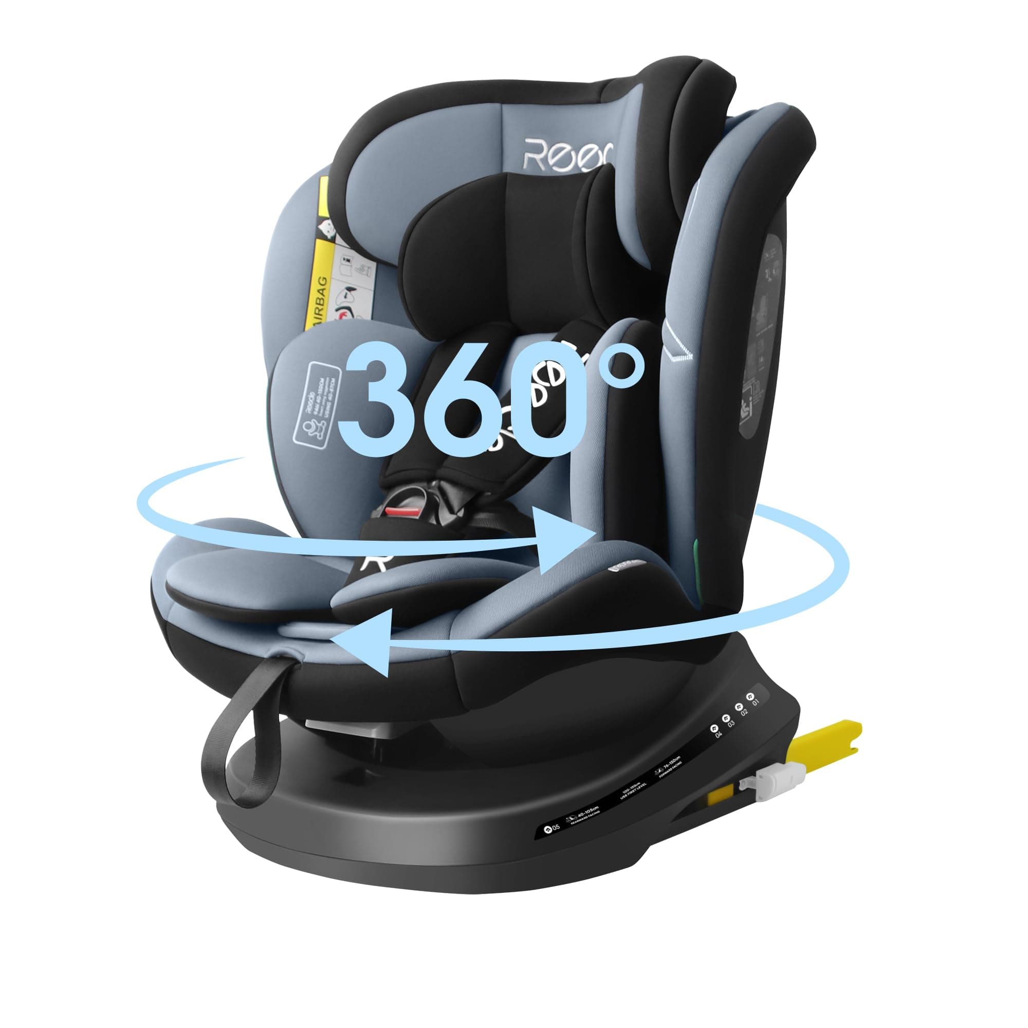 Reecle i-Size Siège Auto 360 Pivotant ISOFIX Populaire pour Enfants de 0 à 12 ans (0-36 kg), Sécurité maxHeight 150 cm,