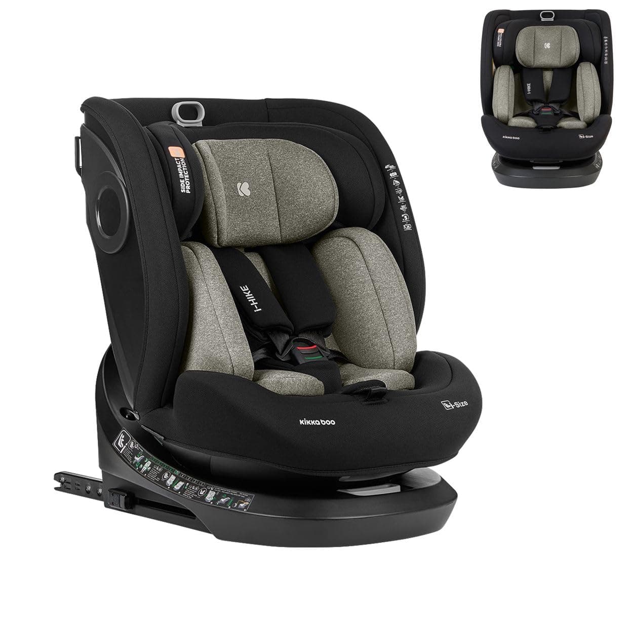 Kikkaboo siège enfant i-Size i-Hike (40-150 cm) pour enfants pivotant à 360° ISOFIX adapté à toutes les situations Verdo