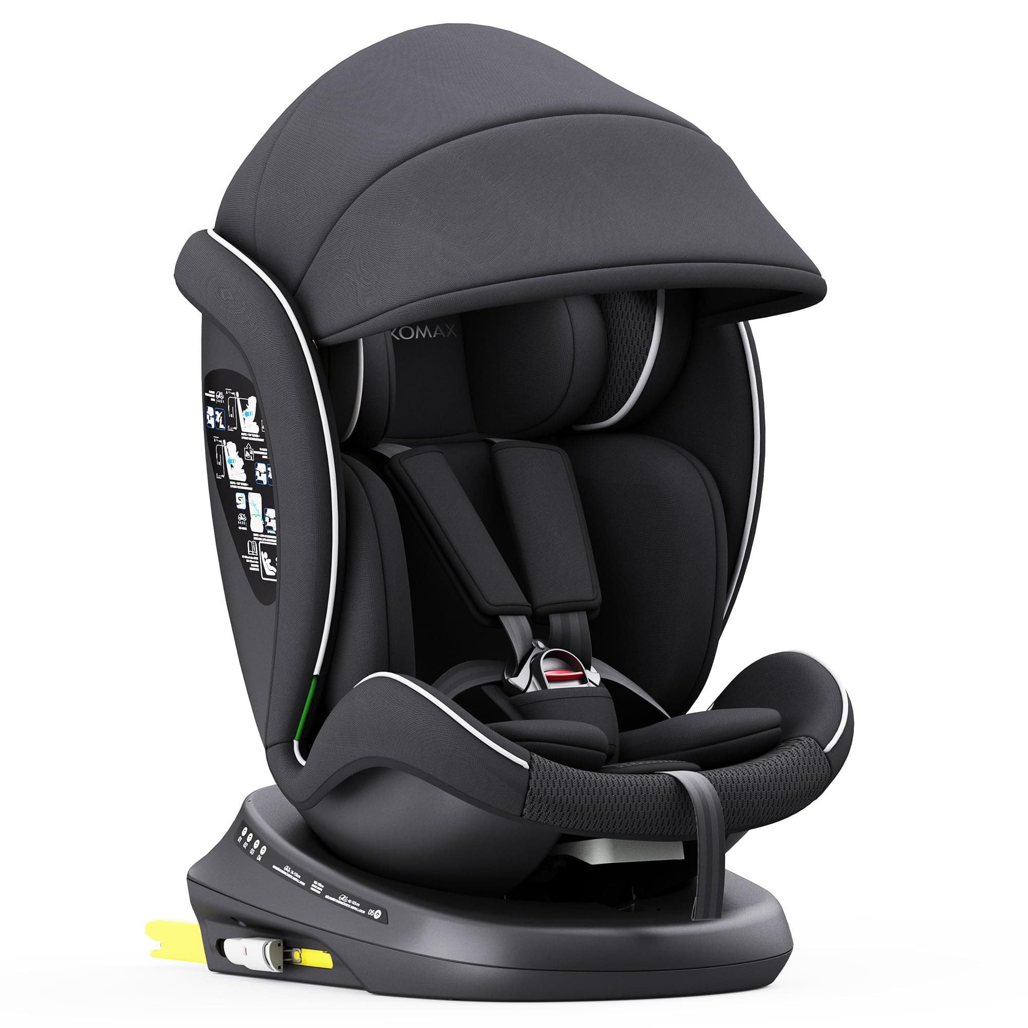 XOMAX 946i | Siège enfant rotatif 360° ISOFIX, fonction inclinable, évolutif 0-36 kg, 0-12 ans, groupes 0/1/2/3, harnais