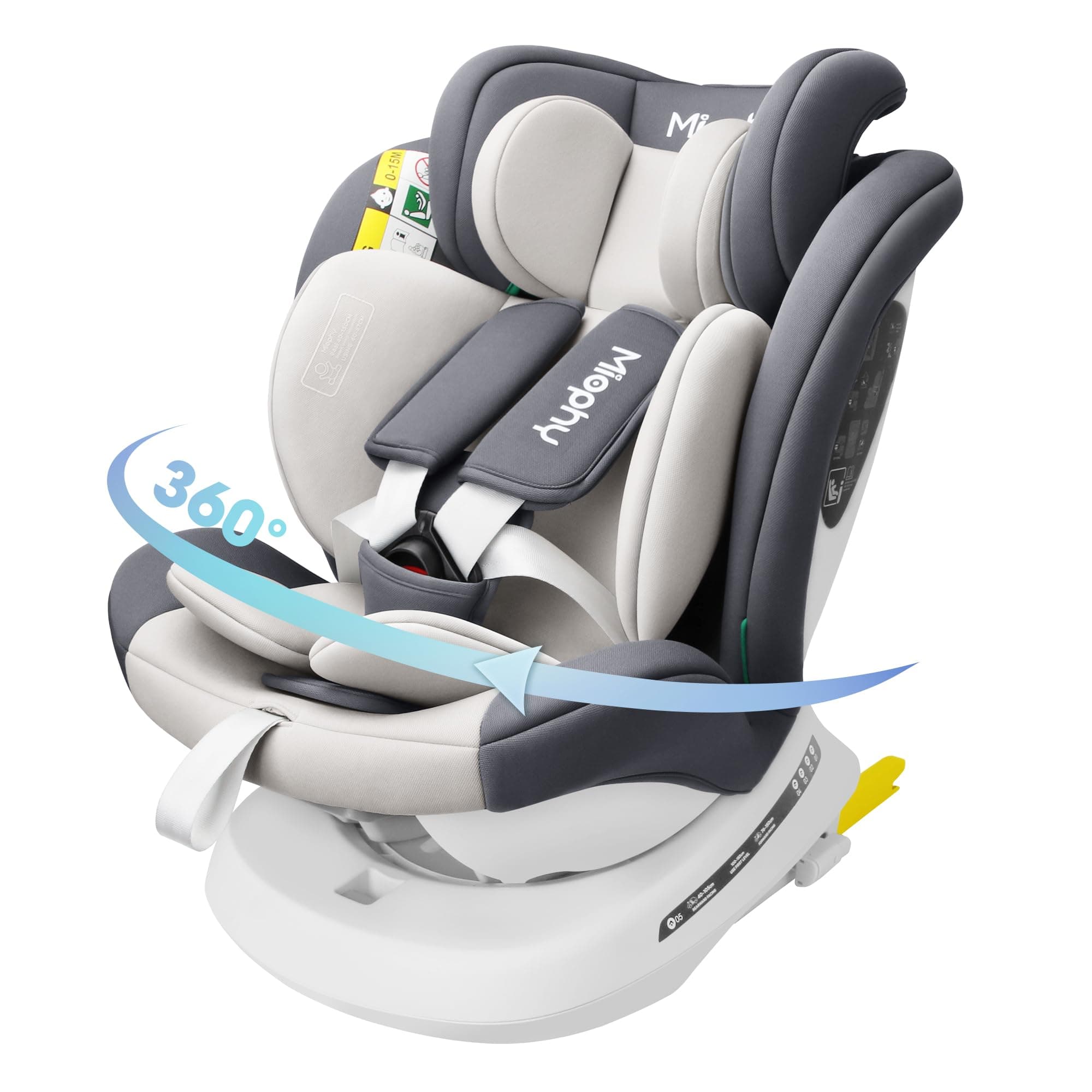 Miophy I-Size Siège Auto Isofix 360°Pivotant Populaire chez les Parents pour Sécurité de Voiture de la Naissance à 12 an
