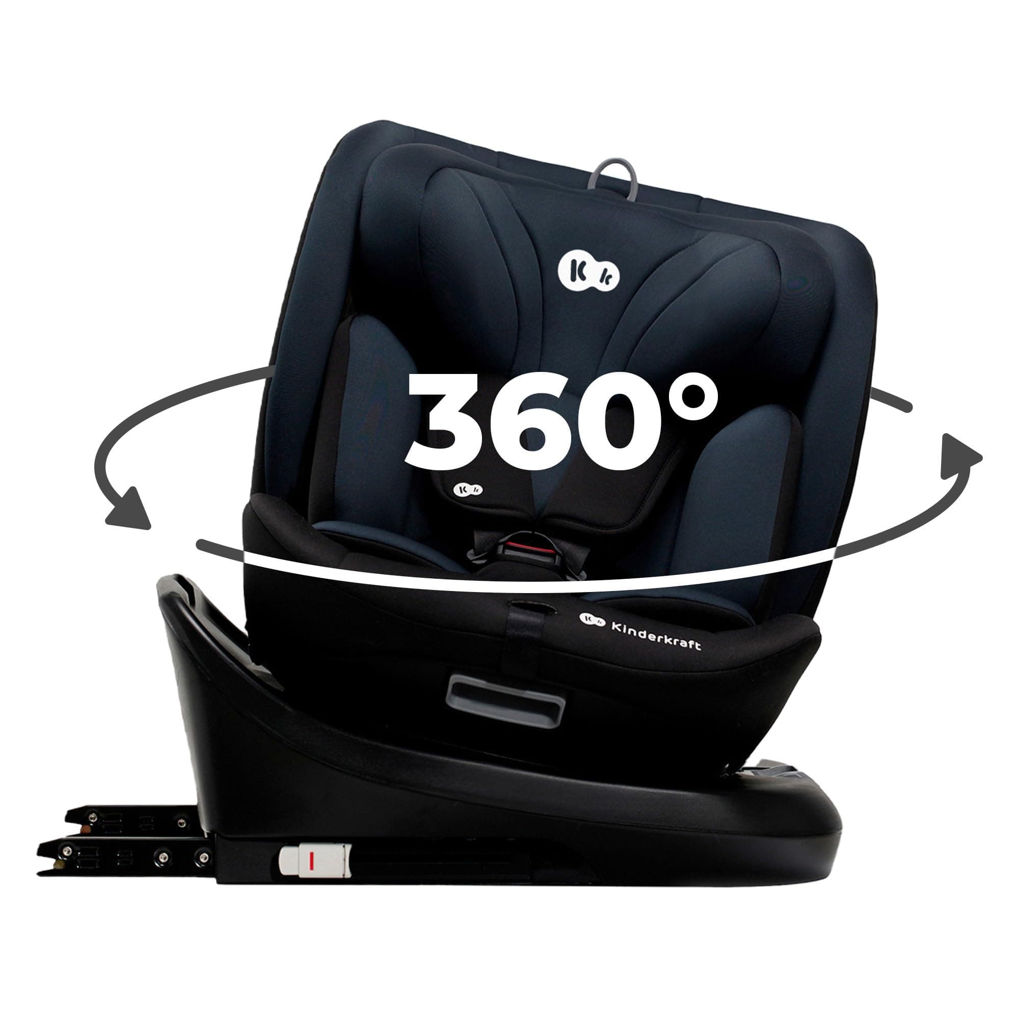 Kinderkraft I-GROW Siège auto bébé évolutif, 0 à 36 kg, Gerbe à naissance, Protections latérales, Noir graphite