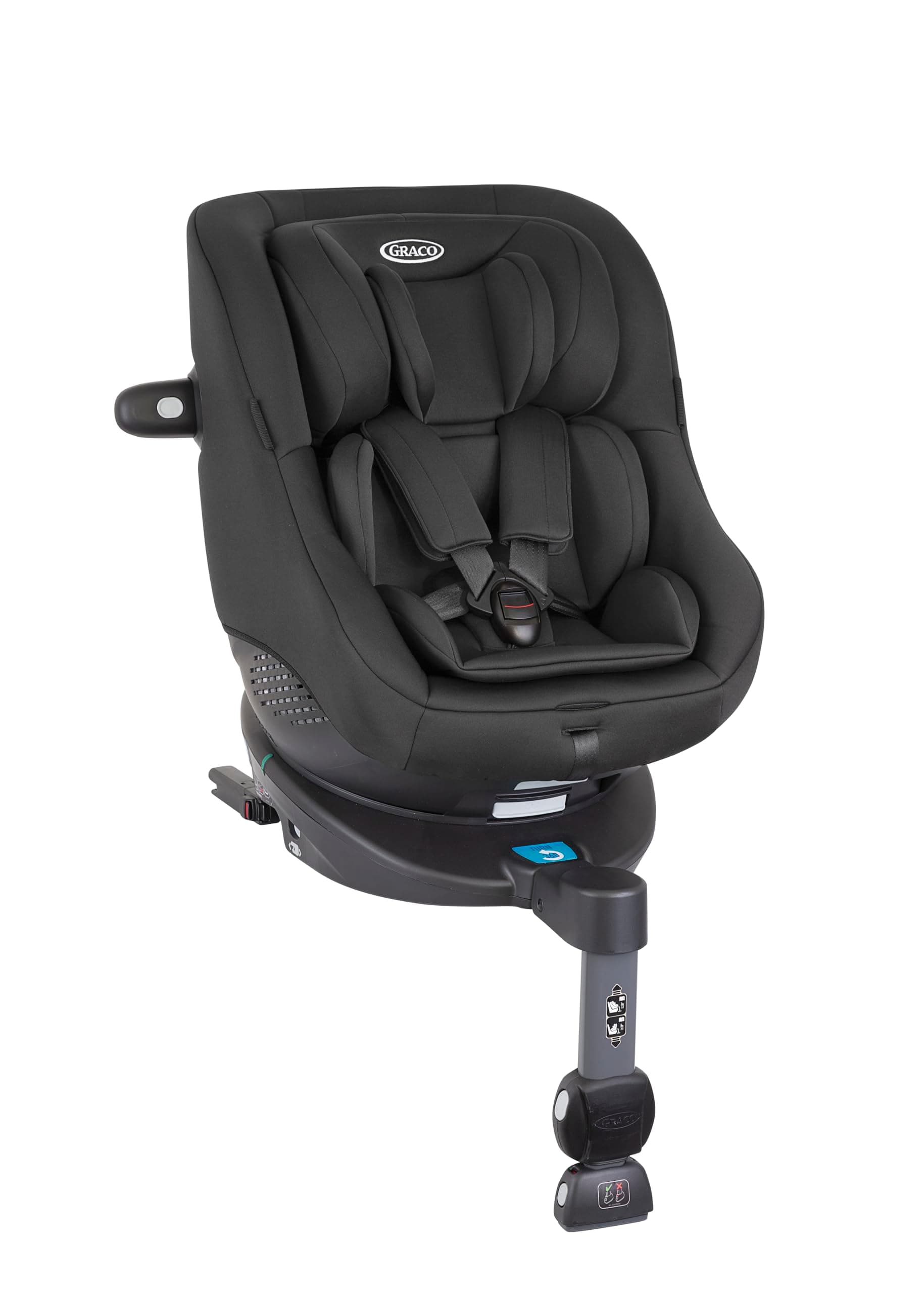 Siège-auto Graco Turn2Me i-Size R129 noir pour enfant de la naissance à 4 ans, rotatif 360° et position allongée, harnai