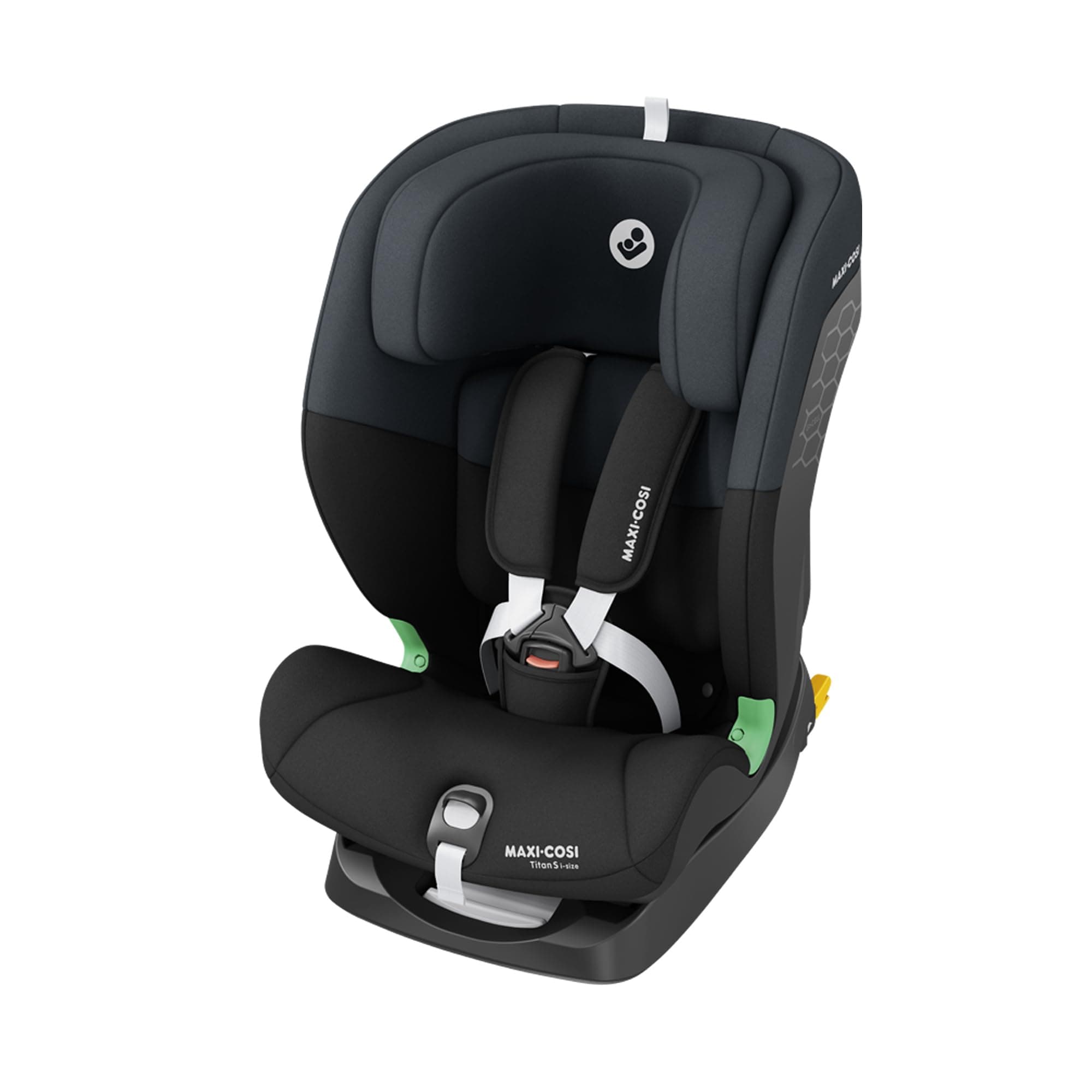 Maxi-Cosi Titan S i-Size, Rehausseur Voiture Enfant 15 Mois à 12 Ans, Protection G-CELL, Harnais 5 Points, Noir Tonal