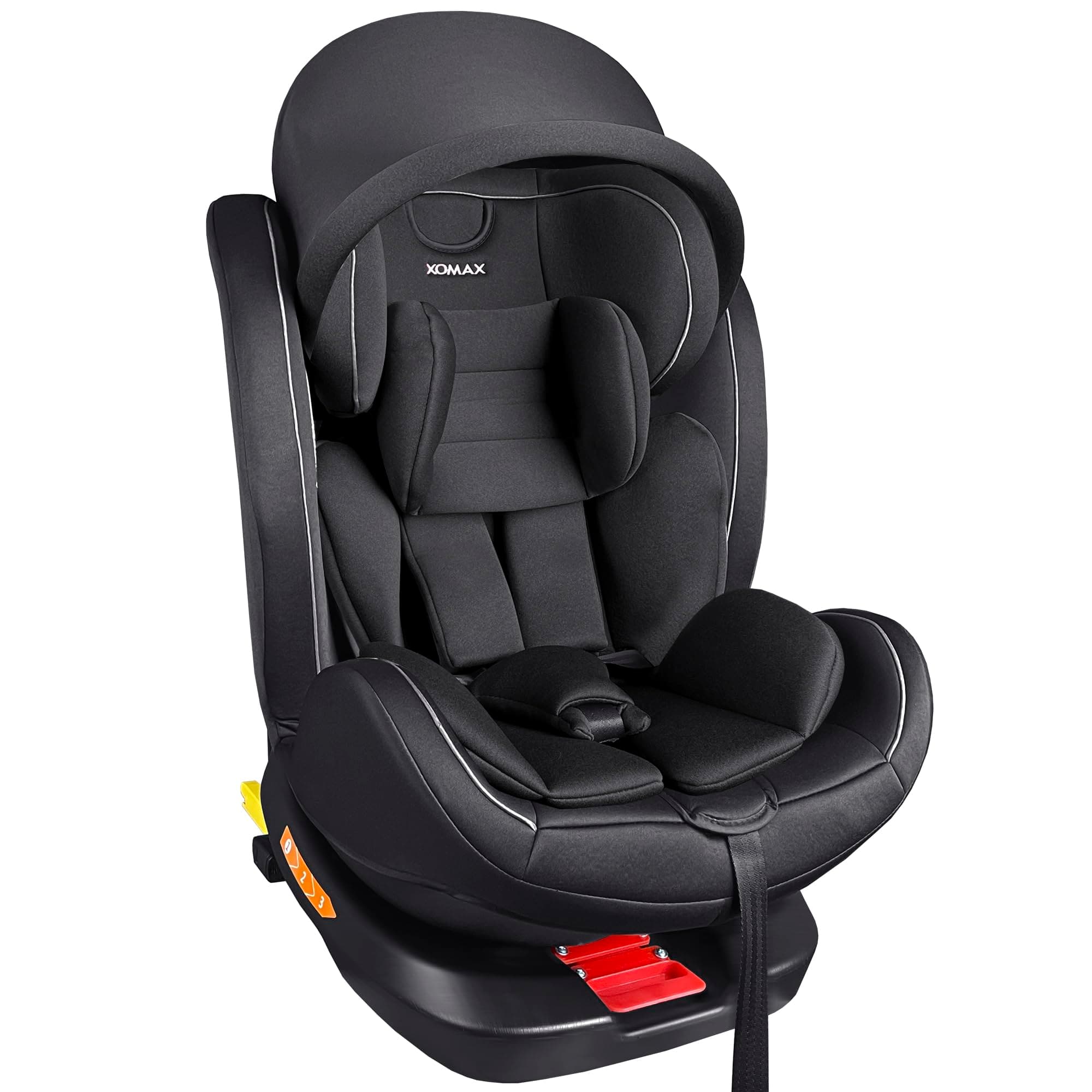 XOMAX XZ-16 siège enfant pivotant 360° ISOFIX évoluant de 0 à 36 kg I-Size 0-12 ans 5 points + 3 points