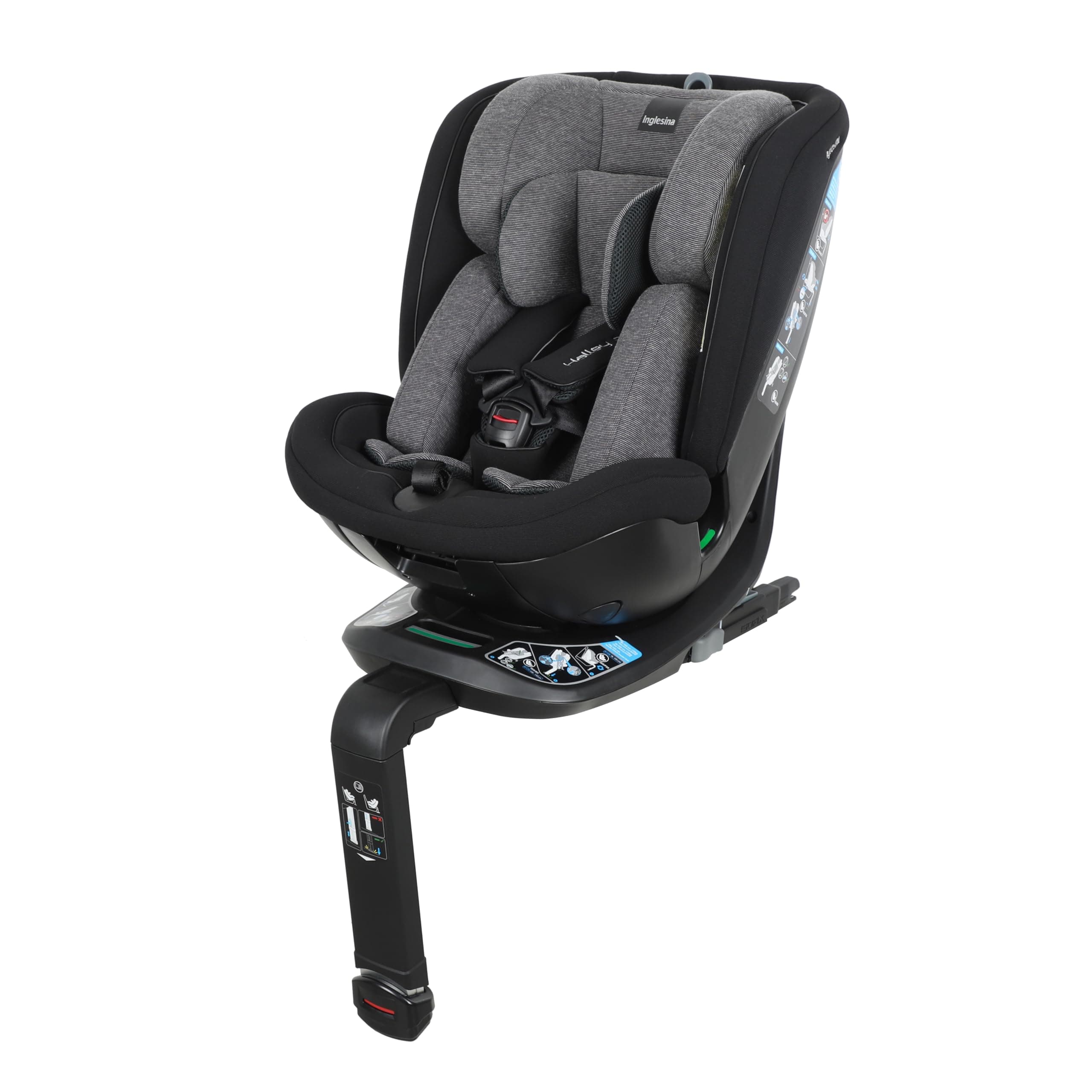 Inglesina Halley Pro Gris Pliable 360° ISOFIX 0-12 Ans (40-150 cm) Homologué ECE R129/03