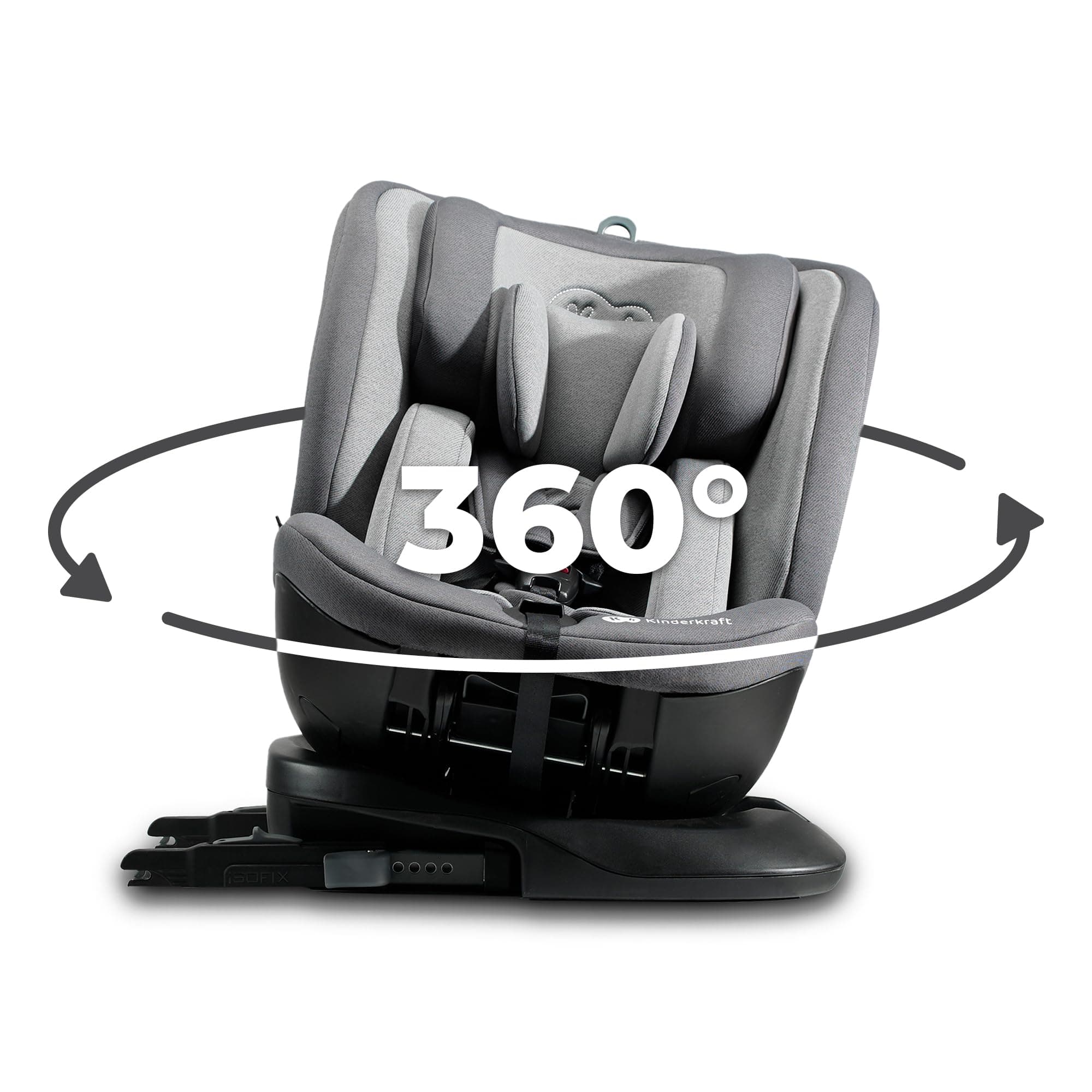 Kinderkraft XPEDITION Gris, Siège auto bébé évolutif 0-36 kg, Isofix 360° pivotant pour toute la croissance du bébé