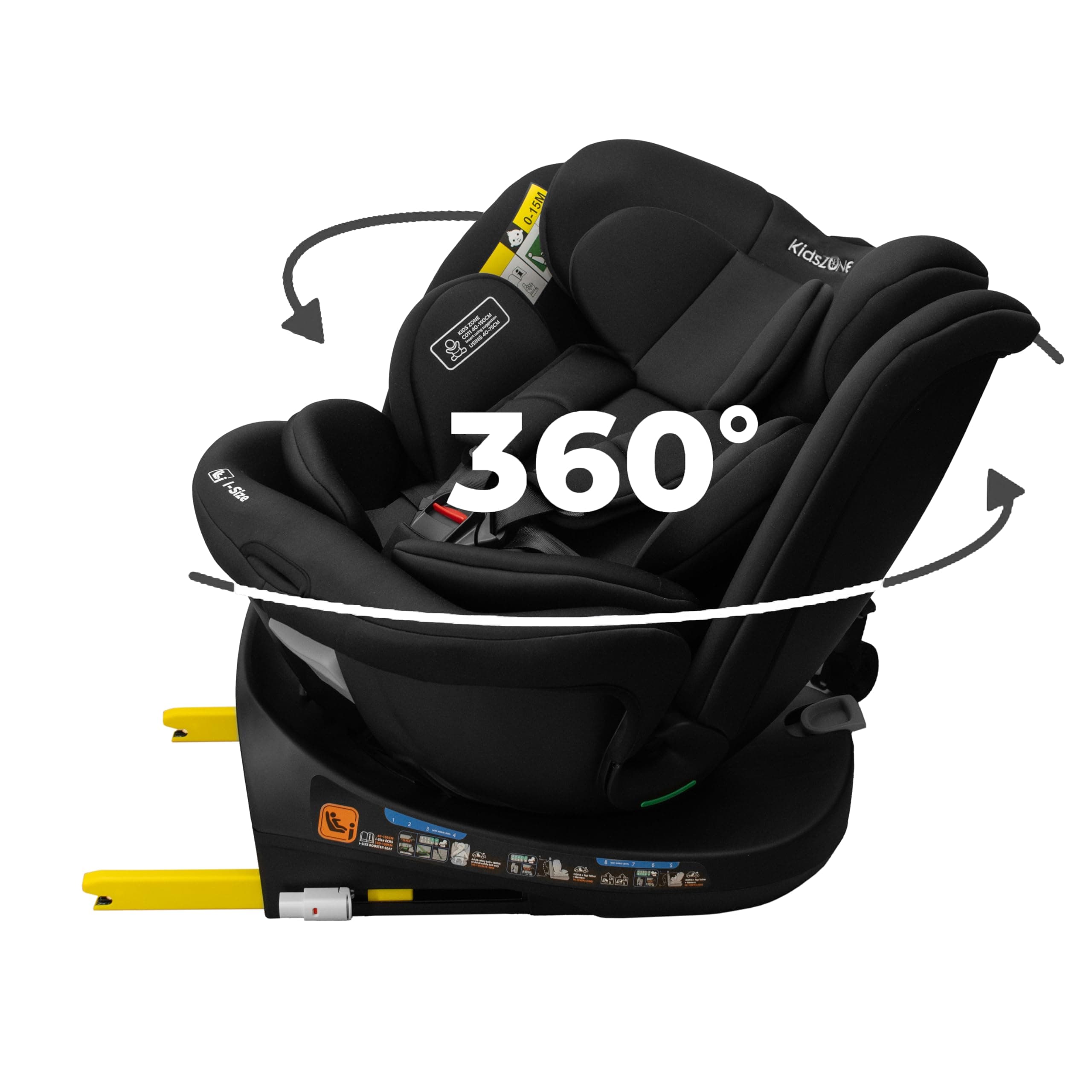 Siege auto bébé 0 à 36kg Isofix pivotant 360 - Groupe 0+ - Taille 40-150cm - Pour tout enfant de la naissance à 12 ans -
