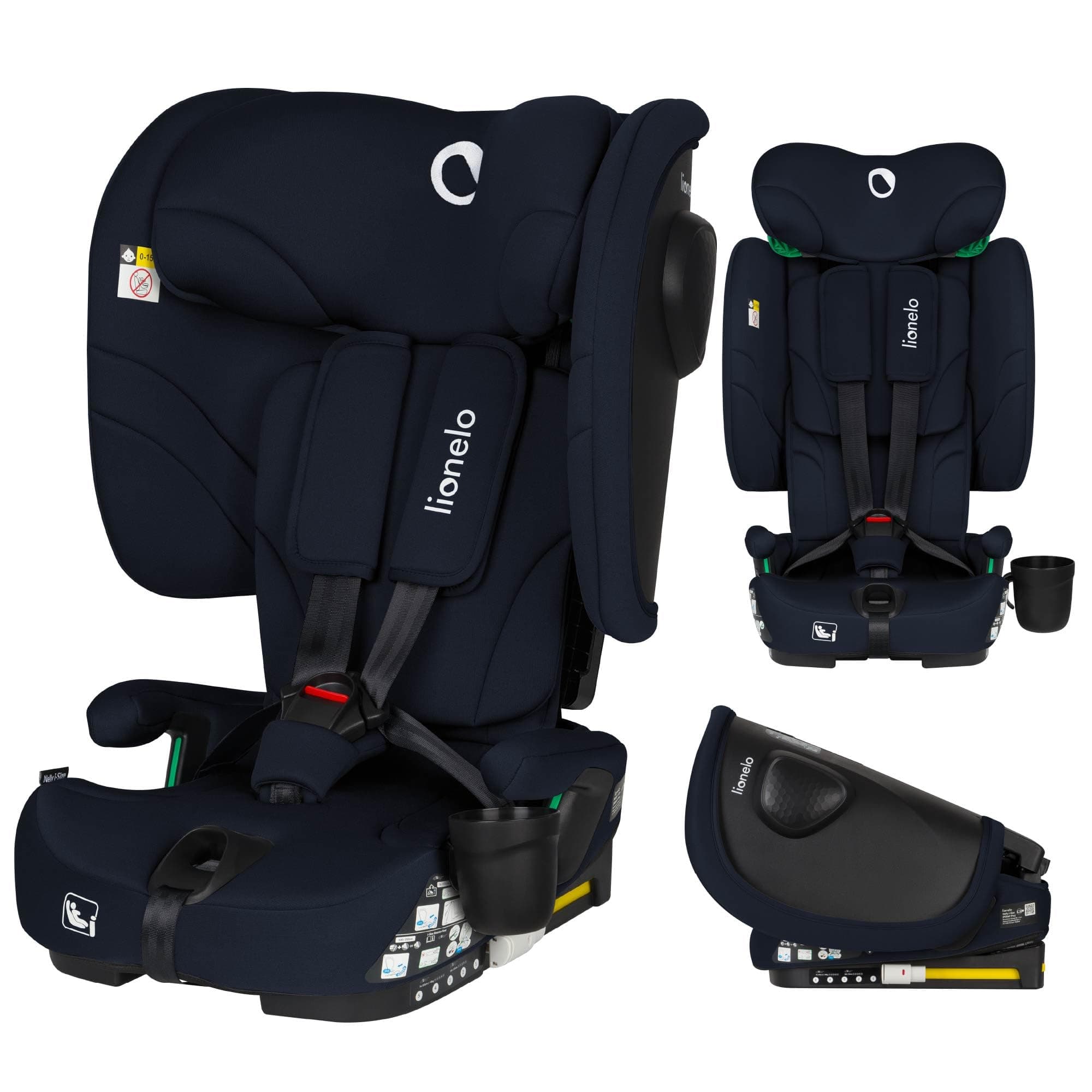 LIONELO NELLY Siège auto I-SIZE ISOFIX 76-150 cm | Usage contraire et arrière, sangle Type Tétris, protection latérale,