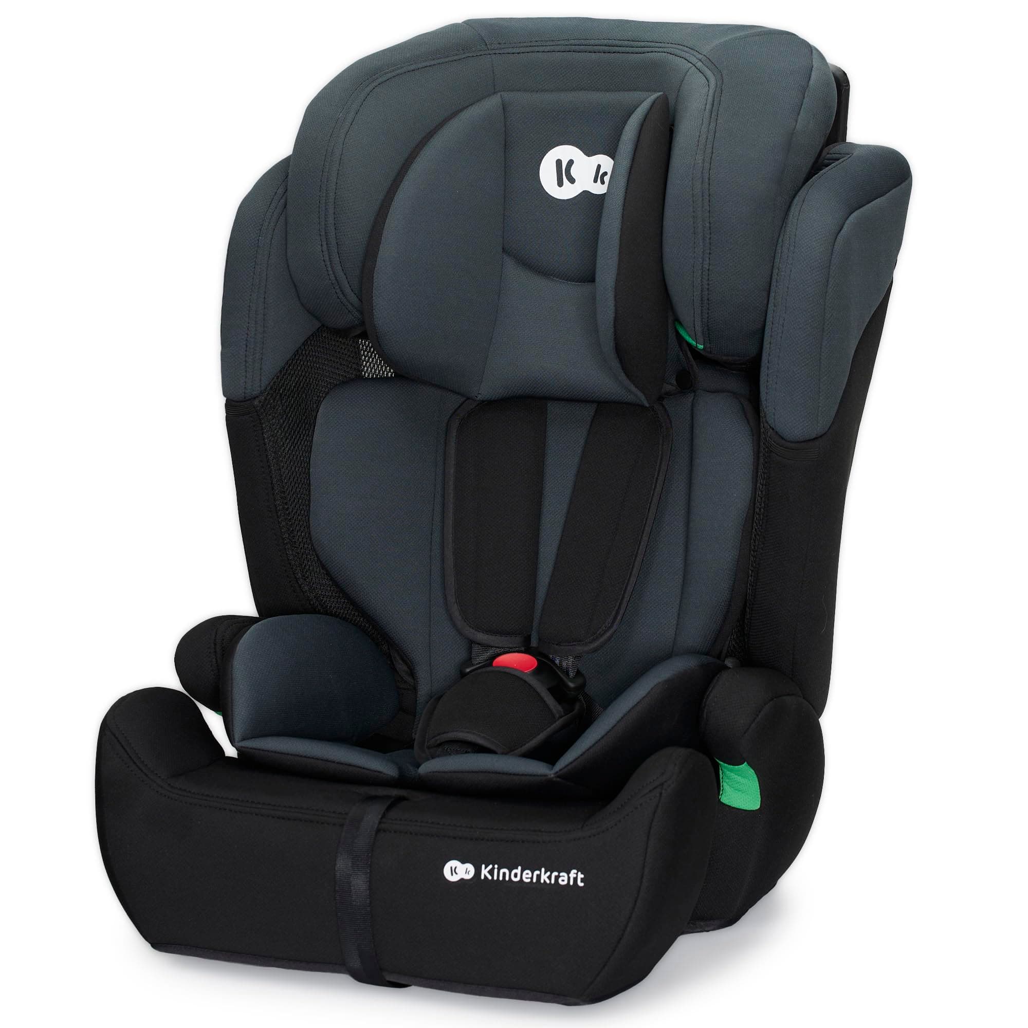 Kinderkraft COMFORT UP i-Size Noir pour bébés de 15 mois à 12 ans, 11 niveaux de réglage et harnais 5 points