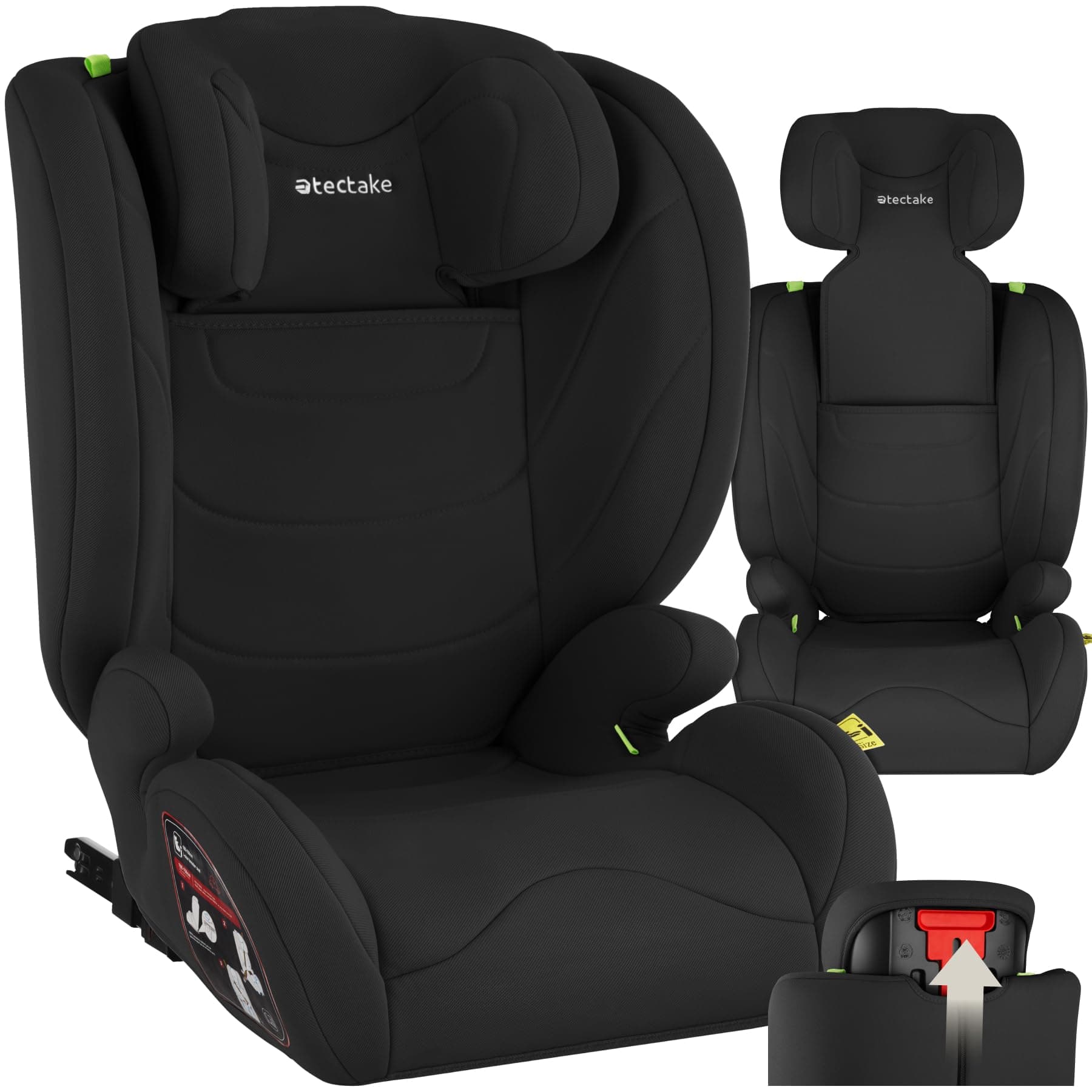Tectake® Siège auto bébé isoFix pour enfant de 15 mois à 3 ans | Sécurité optimale | Pour voiture | Pour enfants actifs