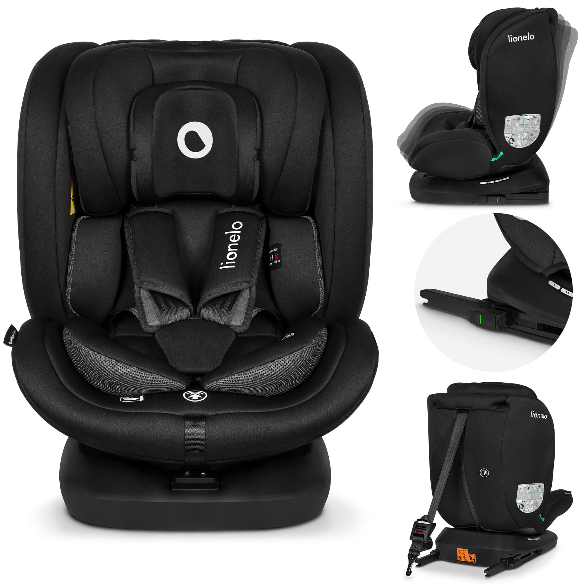 LIONELO Bastiaan Siège Auto Pivotant 360° 0-36kg pour Enfants ISOFIX TopTether American Parent Bachelor