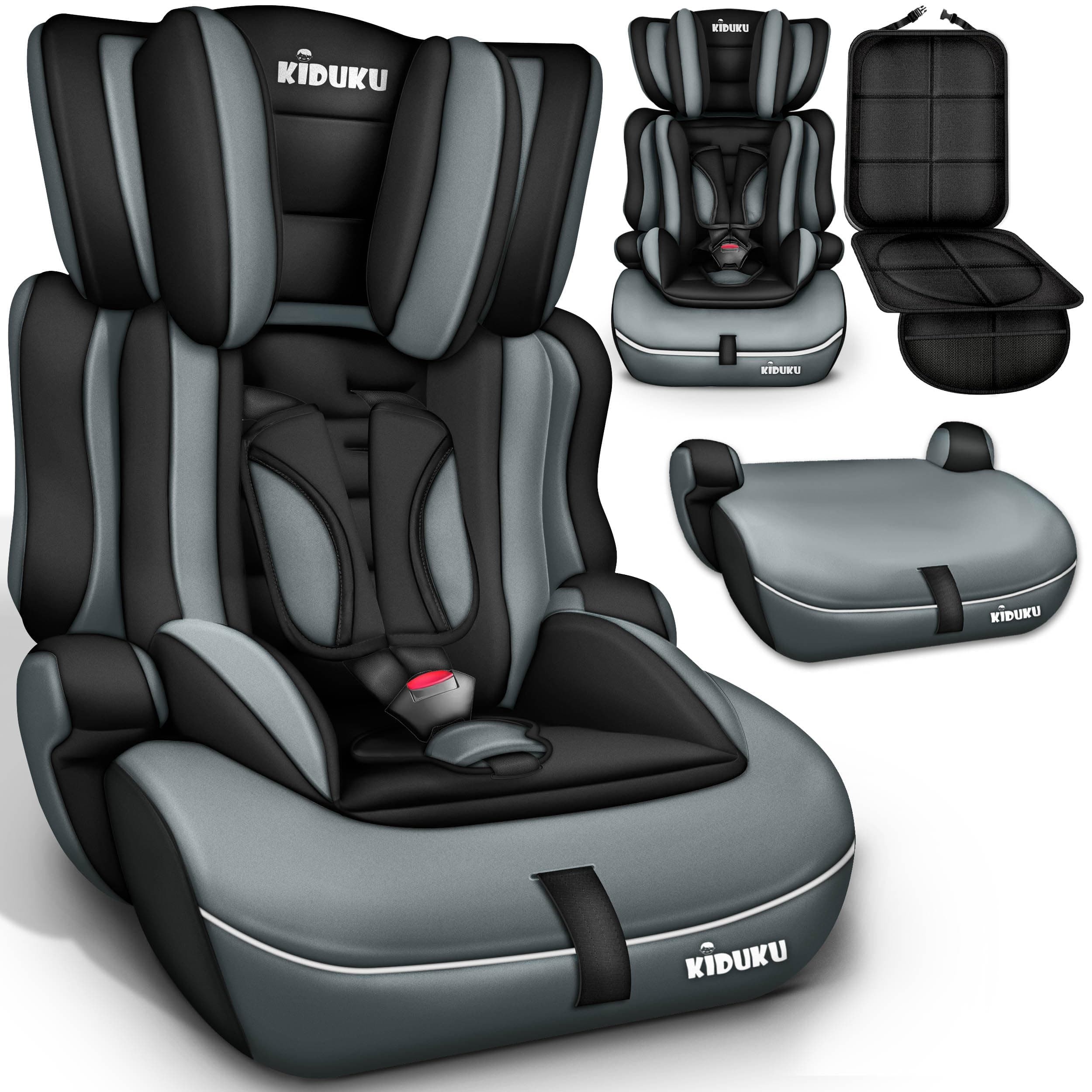 KIDUKU® Siège auto pour enfants Noir/Gris - Protection évolutive de 9 kg à 36 kg (1-12 ans) | Norme ECE R129/03 |isiert