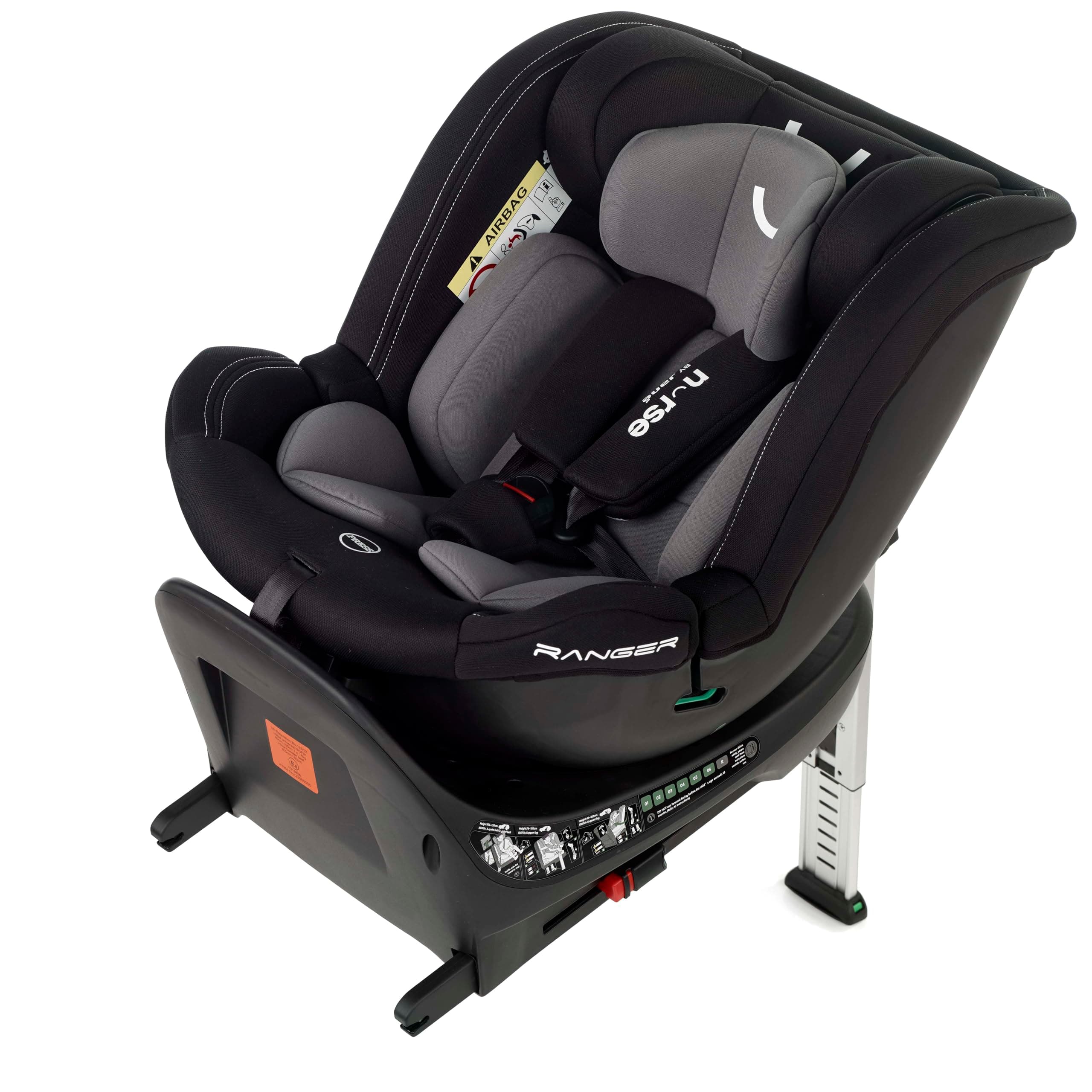 Nurse Ranger I-Size Siège de Voiture Pivotant 360° Isofix Réglable en Hauteur pour Enfant Contre-Route et Face de Marche